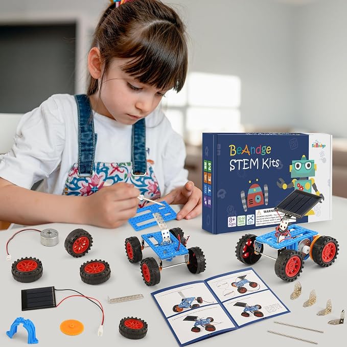 Bulk STEM Solar Robot Kits, STEM Building Toys for Kids Crafts 8-13 | Robotics Science Motor Kits for Kids, Solar Power Car Toys for Classroom Boys Girls Gifts, Engineering Experiments Projects