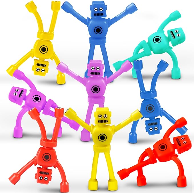 10PC Magnetic Robot Travel Toys for Kids Toddler Boys Sensory Fidget Toy Airplane Road Trip Car Travel Activities Essential Fridge Magnet Fidgets Classroom Must Have Gifts Toy for Boy 3 4 5 6 Year Old