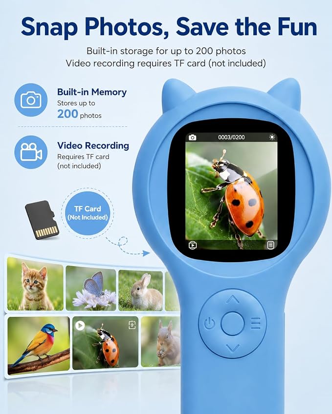2Pcs Blue Microscope for Kids-200X Portable Digital Mini Microscope- Your Little Scientist Miniscope - STEM Toy for Age 5 6 7 8 9 10 11 12 Years Old Toddlers.
