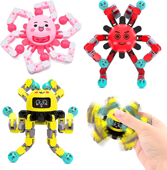 Transformable Fidget Spinner Toys for Kids and Adults,3 Pcs Travel Toys for Boys Girls Sensory Toy ADHD Stress Relief Toy,Party Favors Birthdays Gifts for Teens Road Trip Travel Essentials