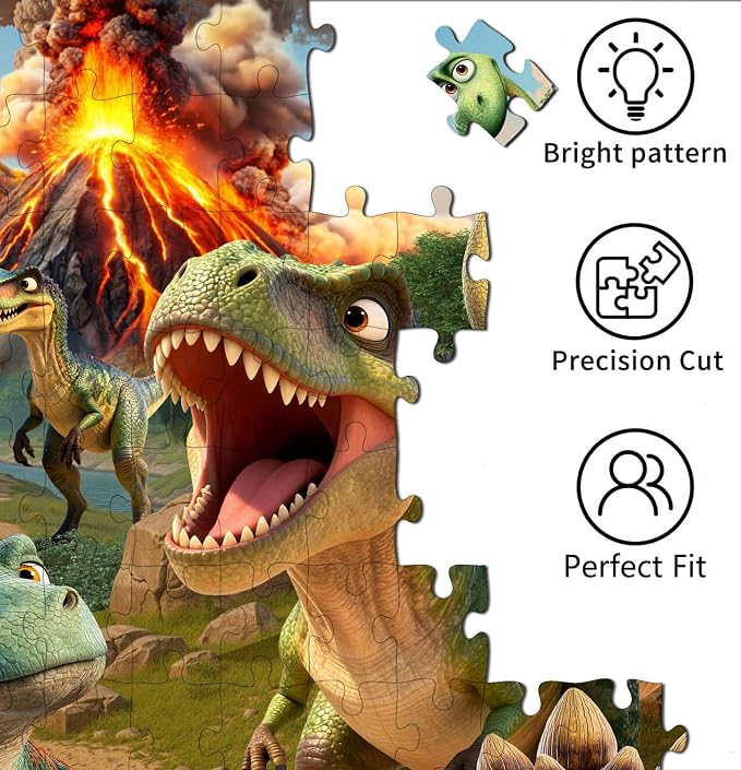 Puzzles for Kids Ages 6-8, 200 Piece Puzzles for Kids-Dinosaur World | 200 Piece Jigsaw Puzzles for Kids Ages 8-12 Year Old and Adults.Colorful Children Puzzles for Girls and Boys Educational Toys