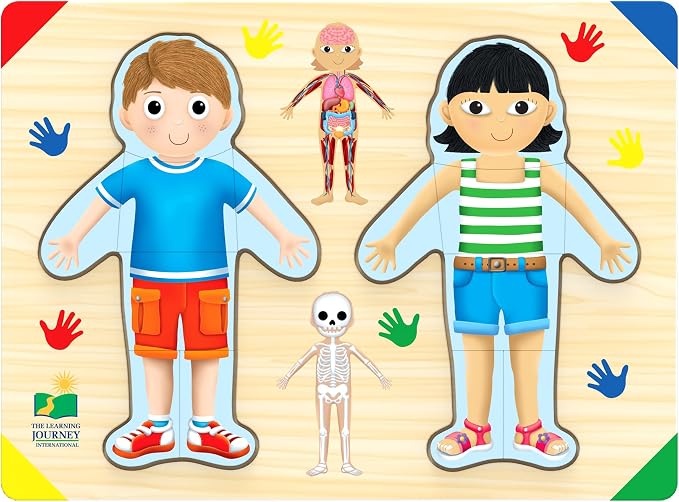 The Learning Journey: Lift & Learn Inside of Me – Human Body Layered 28 piece Jigsaw Puzzles- Montessori School - Learning Educational Toy for Baby - Kids Ages 3 and Up Non-Toxic & BPA Free