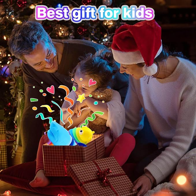 Kabvy Sensory Slug and Shark Fidget Toys, Stress Relief Toys for Kids 3+ | Slug & shark sensory fidget toys, autism & ADHD anxiety relief, travel play, classroom prizes, party favors, ages 3+