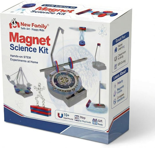 NewFamily Magnetic Science Kit for Kids, 12-in-1 STEM Physics Experiment Kit, Hands-On Magnetism Learning Toy, Ages 6 7 8 9 10 11 12