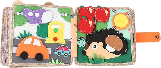 Felt Activity Book for Toddlers Educational Sensory Quiet Travel Toy Soft Fabric Interactive Pages Fine Motor Skills Learning 2 3 Year Olds