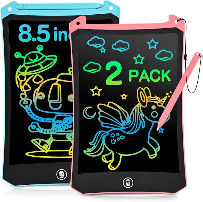 cimetech Toddler Girl Gifts, LCD Writing Tablet, Travel Essentials Toys | Toddler Gifts for Girls 3-5, Coloring Books Ages 4-8, Screen Free Travel Toy, 36-Mo Battery, Mess Free Road Trip Essential