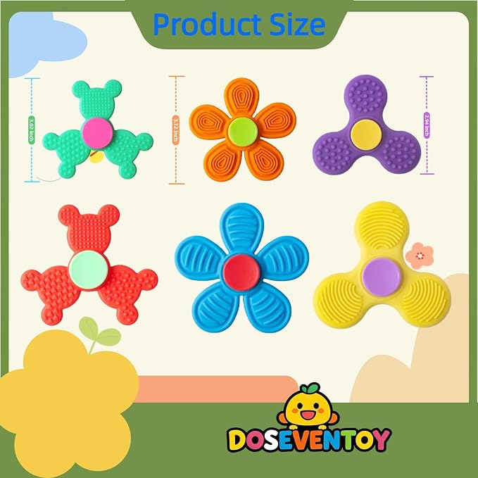 11PCS Silicone Spinners,Sensory Toys for Kids and Adults,Worry Stones for Anxiety,Quite Fidget Toys for Classroom, Prizes in Bulk for School, Classroom Prizes,Treasure Box Toys