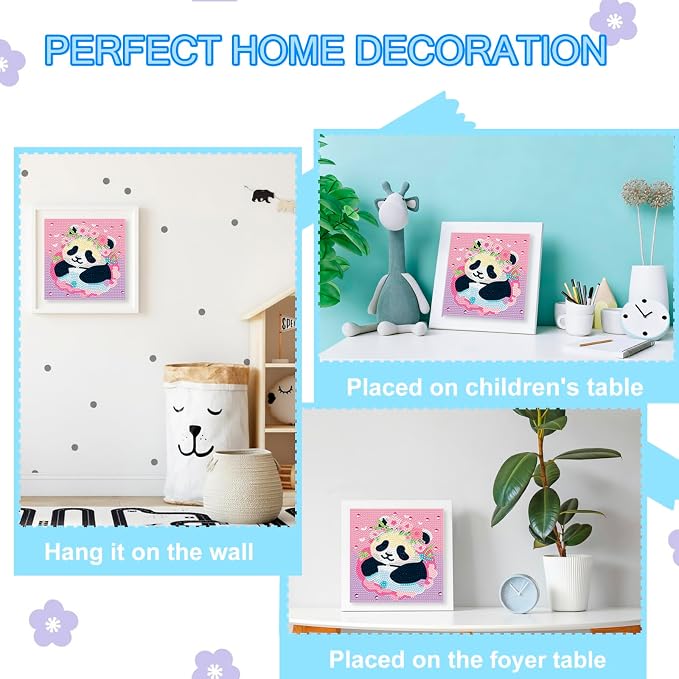 Nardoll Diamond Art Kits for Kids - Arts and Crafts for Kids Ages 4-8-12 - Dimond Art Painting with Wooden Frame - GEM Art for Girls Gifts Boys Adults Beginners Home Wall Decor(7x7inch)