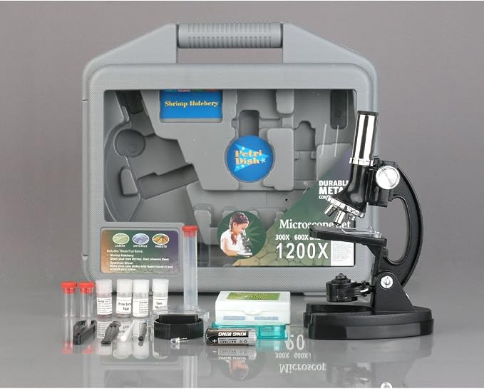 AmScope M30-ABS-KT2-WM 1200X 52 pc Microscope Science Kit + World of The | 120X-1200X Magnification Range