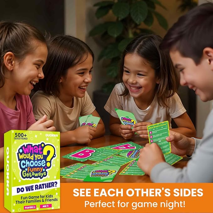 QUOKKA Card Game for Teens, Kids, Adults – 500+ Hilarious Travel & Vacation Scenarios | Funny Getaways What Would You Choose Challenge | Family Nights & Party Game for Friends, Road Trips & Sleepovers