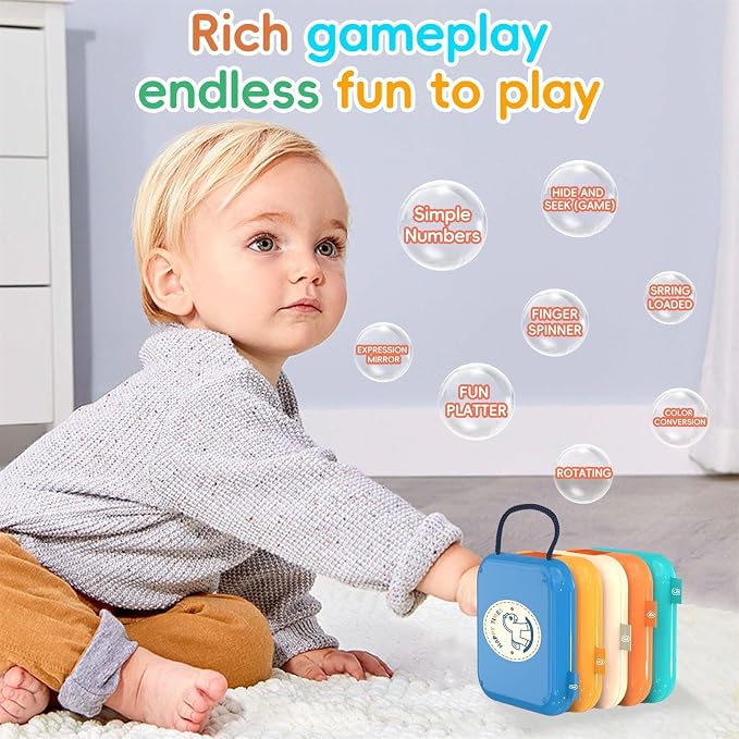 Toddler Busy Cube - Montessori Travel Toy for 1-3 Year Old | Boosts fine motor skills and sensory learning. Compact busy cube is an airplane or car travel activity toy gift for toddlers.