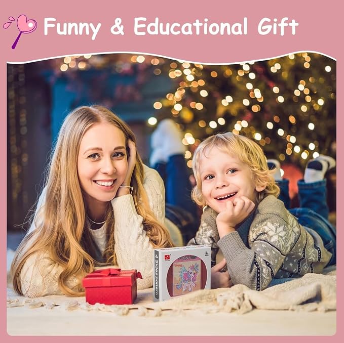 3D Rotating Puzzles for Kids 3 4 5 6 7 8 Year Old, 4 Puzzles in 1, Toddler Toy for Travel, Car, Airplane, Road Trip Activities, Fine Motor Skills, Fidget, Boys & Girls Gifts