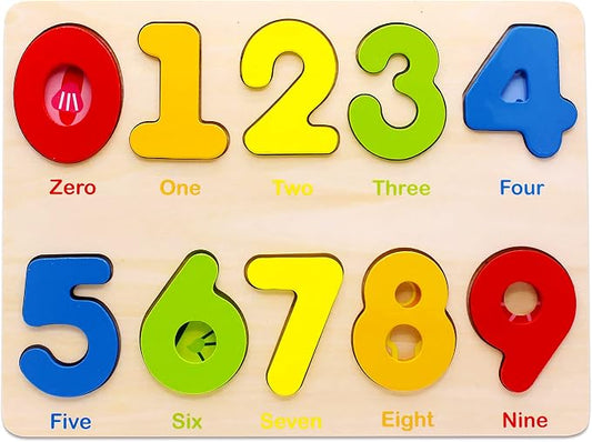 Aile Wooden Preschool Learning Number Puzzles Toys for Kids， Educational Toys.
