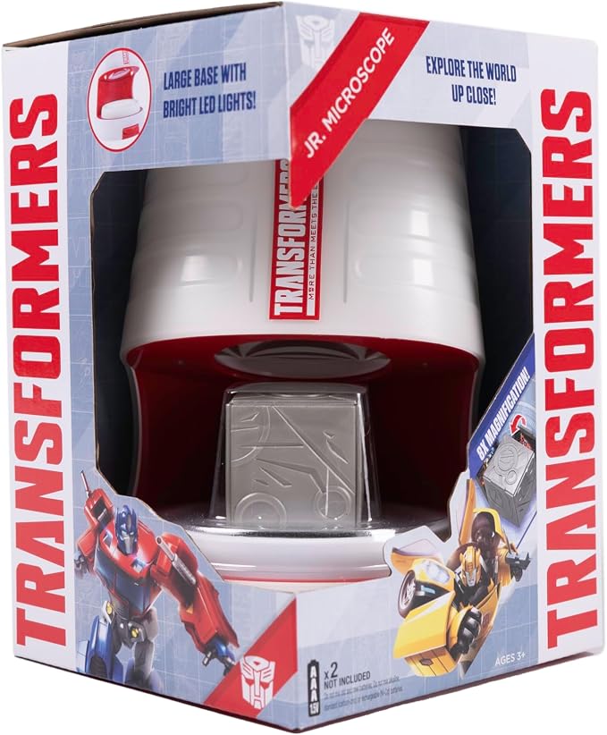 Transformers Jr. Digital Microscope – Kids’ STEM Learning Kit with 3.5″ LCD, 40–400× Zoom, LED Lighting & Battery-Powered