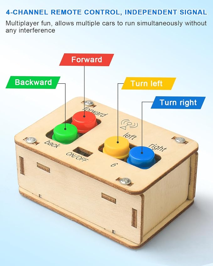 STEM Kits for Kids 8-10, STEM Toys for Boys Ages 8-13, Remote Control Car, Wooden 3D Puzzles Science Kits 8-12 Projects Building Model, Birthday Gifts for 9 11 14 Year Old Teen Boys Girls