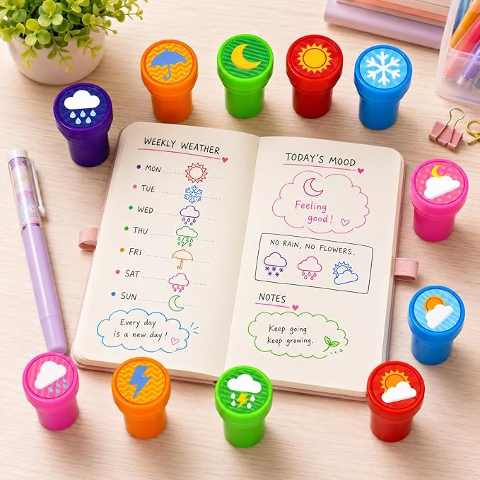 Cinrobiye 24 Pcs Insect Stampers Party Favor Set, Cute Bug Stamps for Kids Birthday Party, Classroom Rewards, Educational Learning Toys, Goody Bag Fillers, Nature Themed Party Supplies