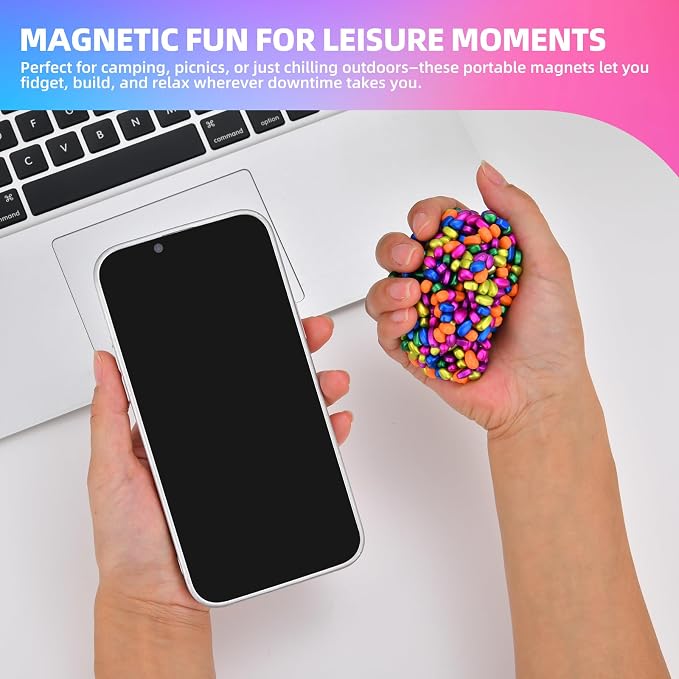 550pcs Fidget Toys Adults,Stress Relief Sensory Toys for Autism ADHD Anxiety,Smooth Ferrite Stones Desk Fidgets Toys,Fidget Toys Gifts(6colors)