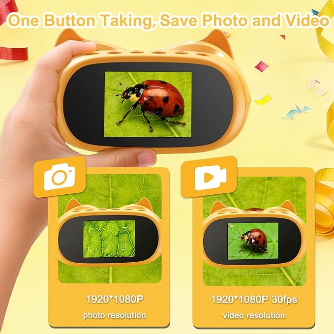 1000X Handheld Digital Microscope for Kids & Binoculars, STEM Toys, 2 in 1 | Kids Pocket Microscope with 2.0" IPS Screen, 8 LED, Photo and Video, Science Kit, Birthday Gifts for Boys Girls Ages 4-12