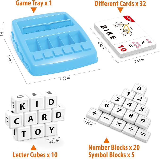 Yolscue Montessori Matching Letter Games,Educational Toys for 3-8 Year Olds Boys Girls,Alphabet Learning Toys for Kids Ages 3-8 Years,Birthday Party Gifts for 3-8 Year Olds Boys Girls(Blue)