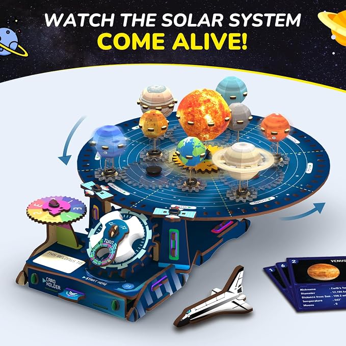 Smartivity DIY Solar System Kit - Gear-Driven Planet Model for Kids 8-14 | Build, Rotate & Explore the Planets | Learn Solar System & Science Facts | Birthday Gift for Boys & Girls 8-14 Years