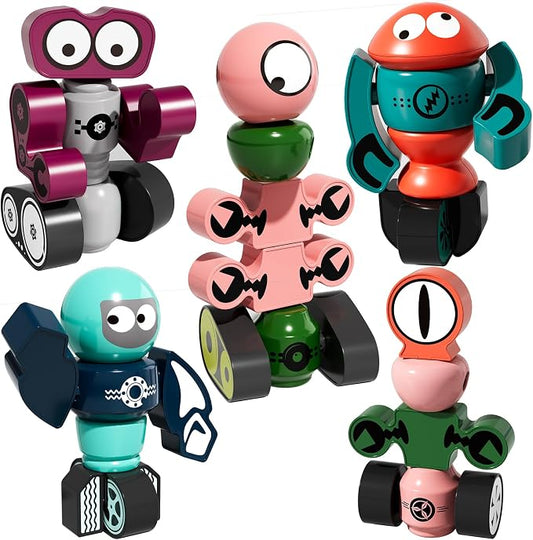 TEMI Magnets Robot Toy for 3 4 5 6 7 Year Old Boys | Transform Toys Planet Magnet Building Toys Stacking for Toddler, Learning Educational Christmas and Birthday Gifts for Kids
