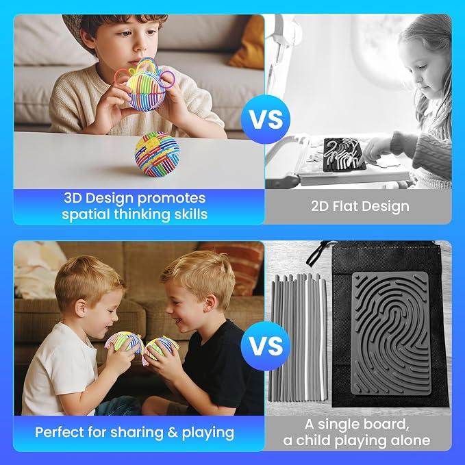 Upgraded 3D Sensory Activity Ball with 25 Strings
