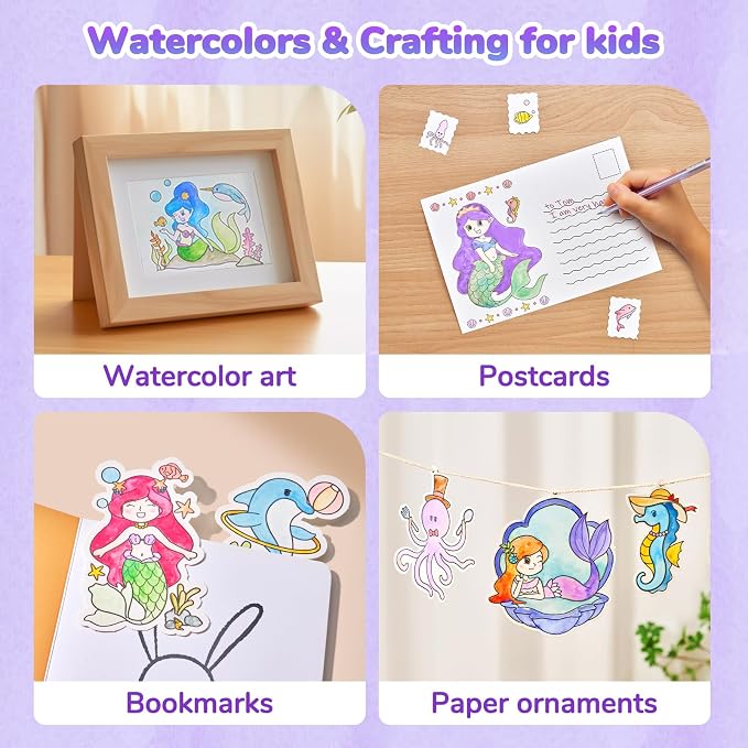 JoyCat Paint with Water Coloring Books for Toddlers (Underwater World) | Watercolor Painting Set for Kids Ages 3-5 & 4-8, Arts & Crafts Drawing Activity Travel Toy, Birthday Gifts for Boys & Girls