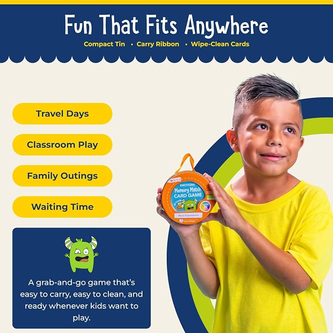 Open The Joy Emotions Memory Match Game – Kids SEL Card Game Tin