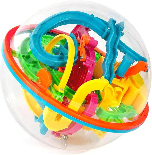 3 Otters 3D Maze Ball Puzzle, 6.9-7.5 Inch Brain Teaser Puzzle Sphere | Brain Teaser with Scientific Layouts, Various Tracks, and Multiple Exits. Develops Logic and Focus, Educational Gifts