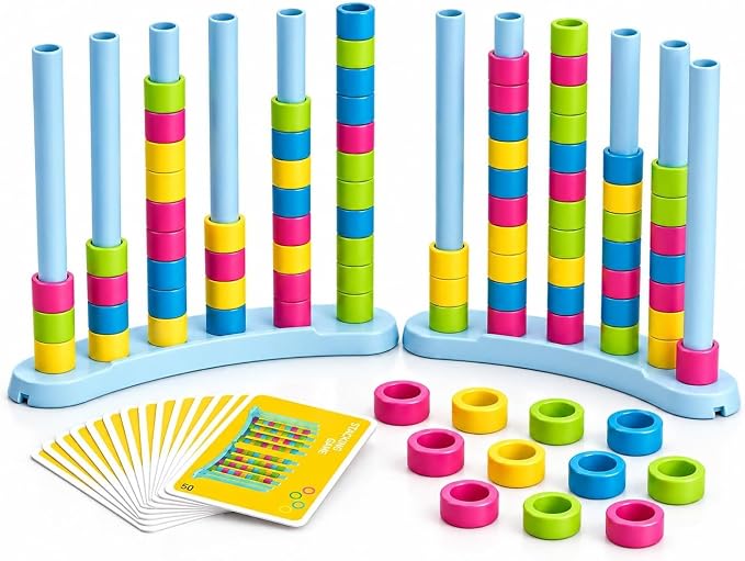 2 Pack Color Matching Challenge Game 2-4 Players | Fast Pattern Color Matching Puzzle Game for Family Board Game,Family Nights,Birthday Christmas Party Gifts for Kids & Adults
