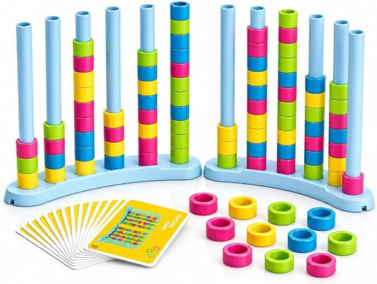 2 Pack Color Matching Challenge Game 2-4 Players | Fast Pattern Color Matching Puzzle Game for Family Board Game,Family Nights,Birthday Christmas Party Gifts for Kids & Adults
