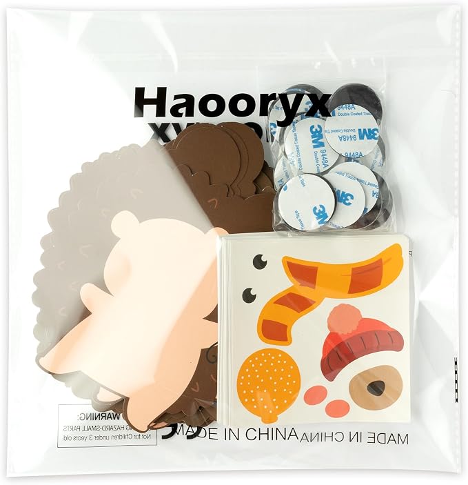 Haooryx DIY Fall Hedgehog Magnet Craft Kit - 30 Set Make Your Own Hedgehog Decoration Autumn Sticker Craft for School Activity Class Art Project Supply Home Refrigerator Class Bulletin Board Decor