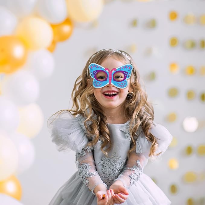 24 Pcs Color Your Own Butterfly Crafts for Kids Summer School Party | Coloring Masks Craft DIY Paper Arts and Crafts for Classroom Favors Masquerade Dress-Up Party Supply Fun Art Game Activity