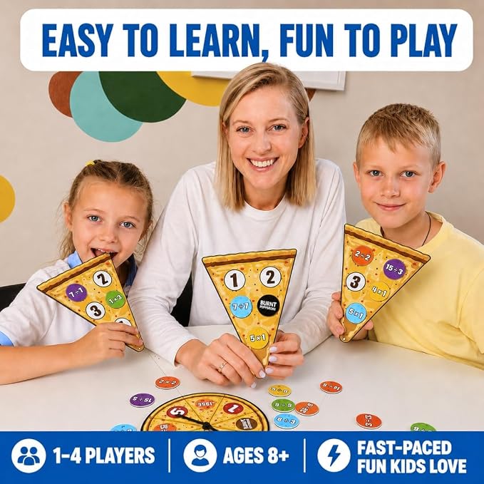 Matheroni Pepperoni Math Games for Kids 8-12, Multiplication and Division | 3rd-6th Grade STEM Board Game, Homeschool & Classroom Learning, Educational & Fun Pizza Game for 8+ year old