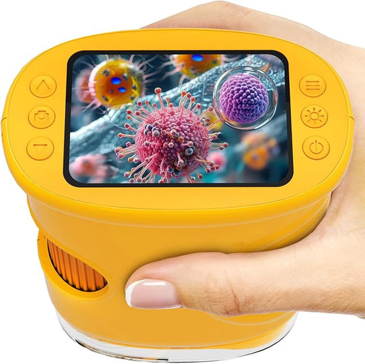 1000X Handheld Microscope for Kids: Pocket Digital Microscope with 1080P&2.0''IPS Screen&Photo/Video - Portable Edu Science Kits for Girls Boys - STEM Toys Birthday Gifts Ages 3-6 6-12(Orange)