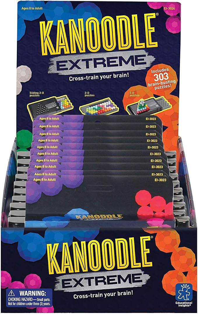 Educational Insights Kanoodle Extreme (Pack of 10) - 3D Brain Teaser Puzzles, Single Player Brain Game, Handheld Travel Games for Kids, Logic Puzzle Games and Gifts for Kids, Teens & Adults Ages 8+