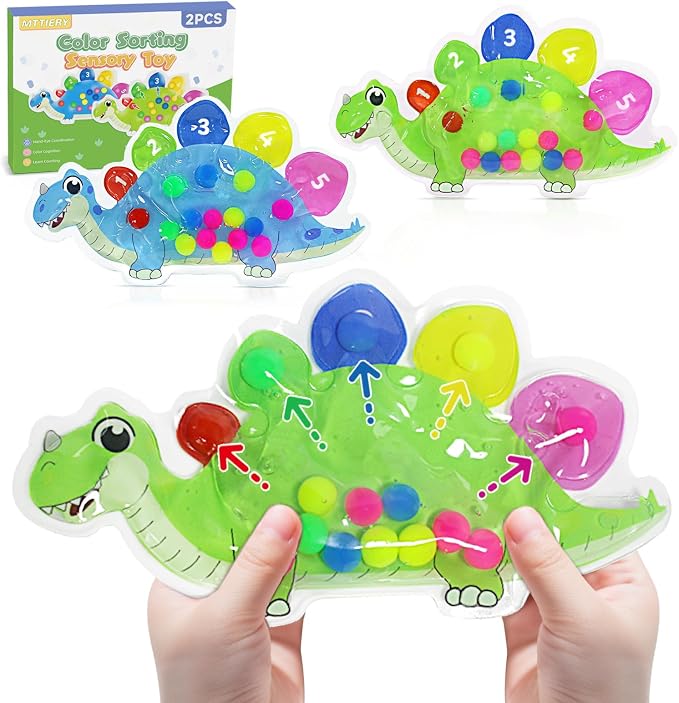 2pcs Color Sorting Sensory Toys, Montessori Toys for 3+ Year Old | Quiet Fidget Travel Fine Motor Skills Toys, Color Matching Game for Preschool Learning Activities, Classroom Gifts for Kids