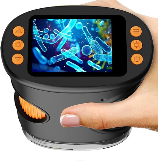 Kids Magnifying Glass 2-inch Digital Handheld Microscope for Kids | Cool Gadgets Stuff, Toys Portable STEM Science Lab Gifts, Magnifier for Coin Collection Supplies, Black