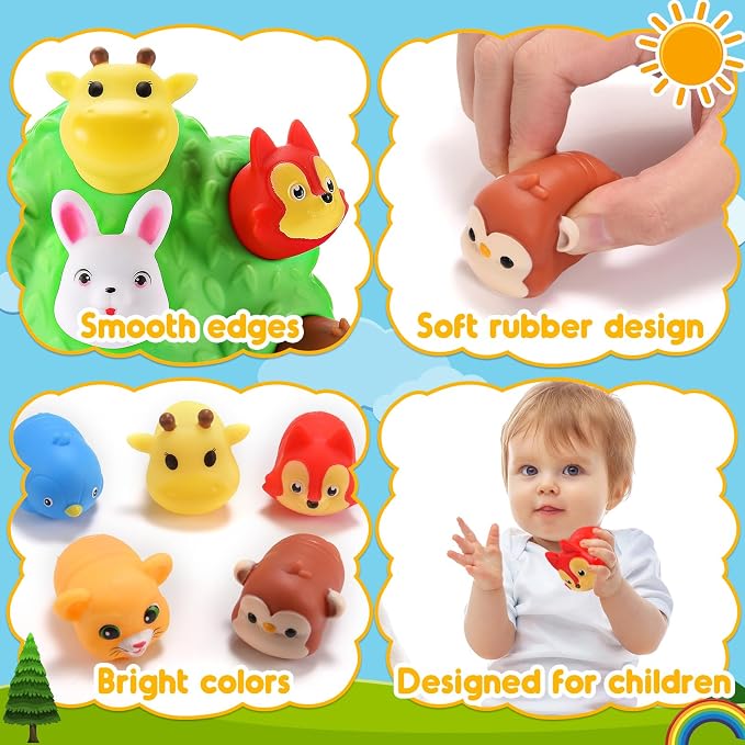 Gifts for 1-5 Year Old Boys, Toddler Toys Farm Animal Learning Toy for Toddlers 1-6 Forest Animal Playset Montessori Toys for 2-6 Girls Sensory Easter Birthday Gifts for Boys