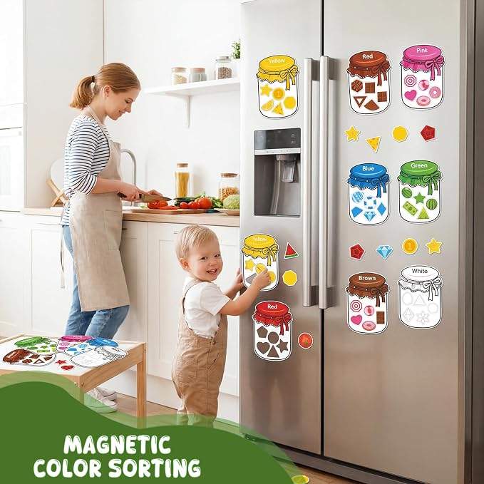 10Pcs Magnetic Color Sorting Cute Shape Fridge Magnets for Kids | 60 Fridge Magnet Soft Magnets for Early Education Color Sorting Fine Motor Skills Boys Girls Gifts