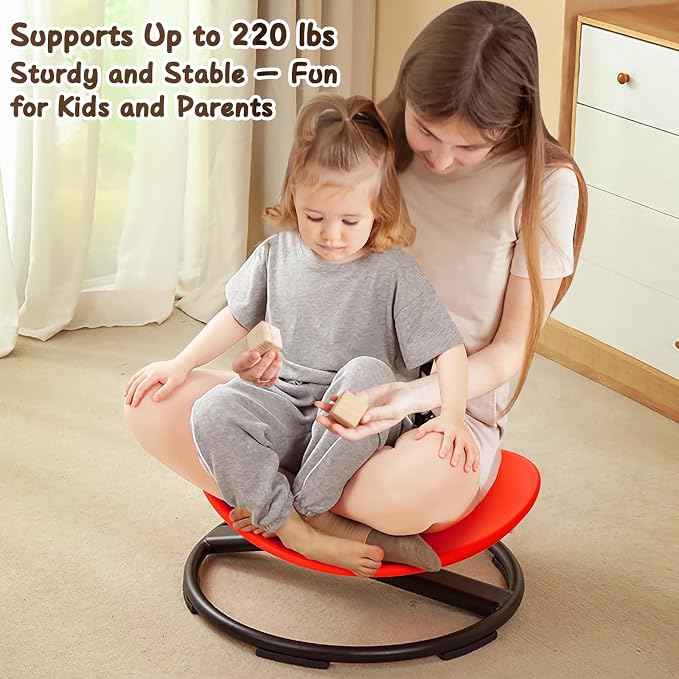 Spinning Chair For Kids With Autism And ADHD, Sensory Sit And Spin Age 3+ | ADHD Chair Helps Release Energy, Improve Motor Skills And Focus Through Fun Movement At Home, School Or Sensory Spaces