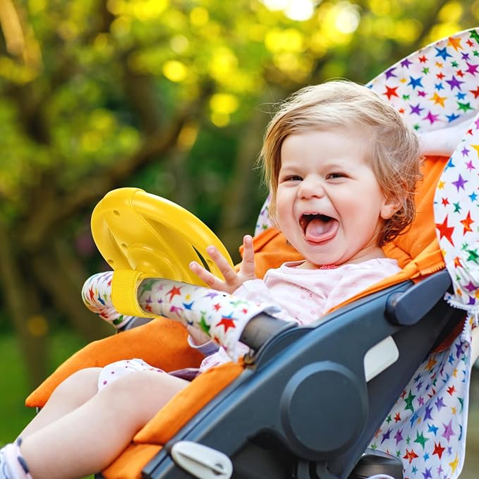 Accmor Stroller Steering Wheel Toy, Steering Wheel for Shopping Carts | Simulated Steering Wheel Universal Detachable Pretend Driving Funny Stroller Toy Attachment