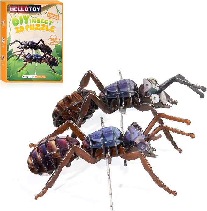 3D Acrylic Insect Puzzle DIY Bug Model Kit Animal STEM Gift | Building Kits Crafts Figurine Sculpture Nature Decoration Educational Display Toys for Kids Teens and Adults ( Ant)