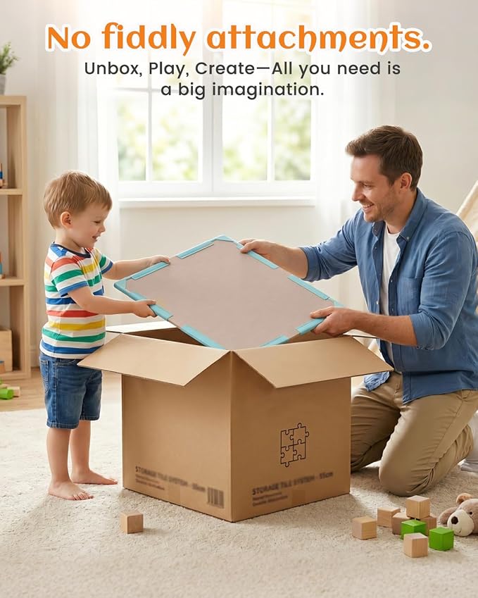 Magnetic Fort Building Kit, 20-Piece Giant Magnetic Tiles Fort for Kids STEM Creativity, Strong Magnets & Safe Magnetic Fort Building Panels for Building Castles, Boat & Tunnels, Ages 3+