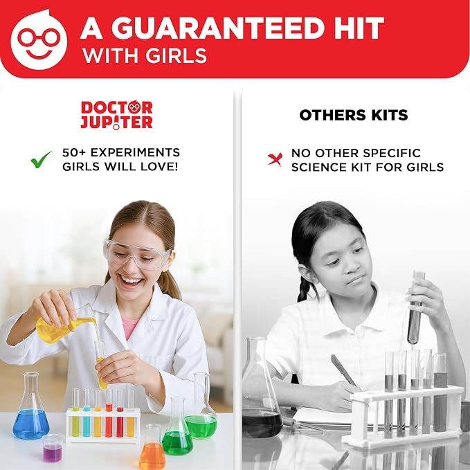 Doctor Jupiter Girls' Ultimate Science Experiments Kit for Kids Ages 8+ | Science Kits for Kids Ages 8-12, Birthday Gift Ideas for Girls 8, 9, 10, 11, 12 Year Olds, STEM Educational Toys