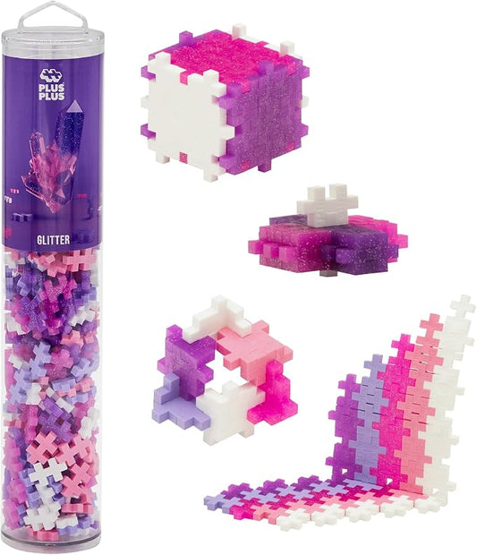 PLUS PLUS 240 Piece Glitter Mix - Mini Waffle Blocks, Classroom Must Haves | Sensory Bin Fillers, Math Manipulatives, Classroom Must Haves, Gifts Boys & Girls, Stem Bins, Airplane Activities for Kids