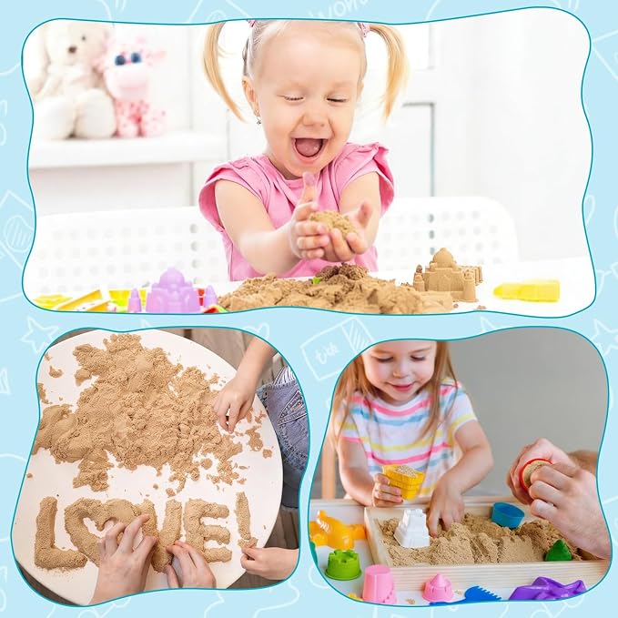 FURWEY Play Sand,2.88lbs Natural Brown Sensory Sand,Kids Shaping Molding