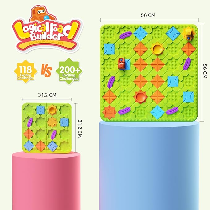 Brain STEM Activity Logic Kits: 200+ Challenges Educational Playthings | Interactive Puzzle Maze Solutions For Kids Ages 3-10 - 4 Difficulty Levels Portable Learning Resources Skill Builder Toy