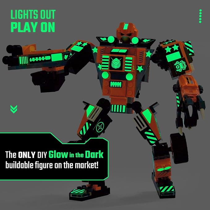 JITTERYGIT Mech Robot Soldier Glow in the Dark Bricks Toy STEM Gift Set, Juguetes para Niños De Christmas Birthday Regalos, Cool Military Holiday Present for Boys, Girls, Teen 6 7 8 9 10 Year Old