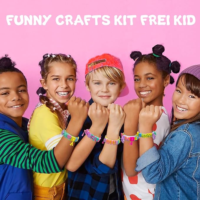 Friendship Bracelet Making Kit, Arts & Crafts for Girls Ages 5-12 | DIY Kids Jewelry Craft Kit, Snap-On Design, Adjustable Strap, Personalized Name Bracelets, Sleepovers, Parties, Birthday Gift